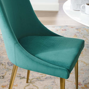 Viscount Modern Accent Performance Velvet Dining Chair Teal EEI-3416-TEA