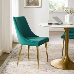 Viscount Modern Accent Performance Velvet Dining Chair Teal EEI-3416-TEA