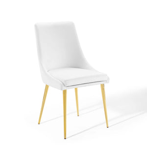 Viscount Modern Accent Performance Velvet Dining Chair White EEI-3416-WHI