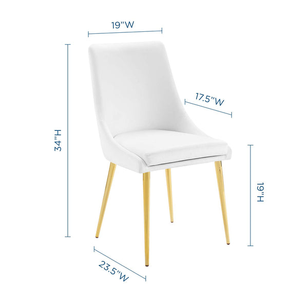 Viscount Modern Accent Performance Velvet Dining Chair White EEI-3416-WHI