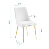 Viscount Modern Accent Performance Velvet Dining Chair White EEI-3416-WHI