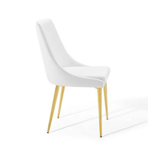 Viscount Modern Accent Performance Velvet Dining Chair White EEI-3416-WHI