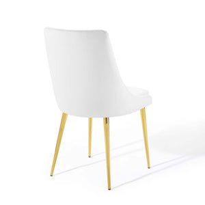 Viscount Modern Accent Performance Velvet Dining Chair White EEI-3416-WHI