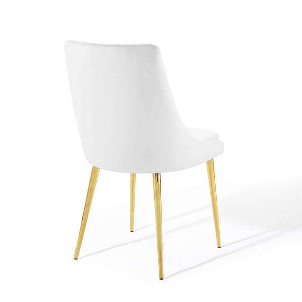 Viscount Modern Accent Performance Velvet Dining Chair White EEI-3416-WHI