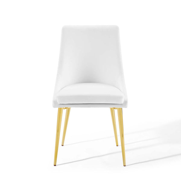 Viscount Modern Accent Performance Velvet Dining Chair White EEI-3416-WHI