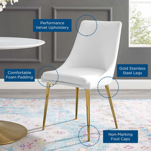 Viscount Modern Accent Performance Velvet Dining Chair White EEI-3416-WHI