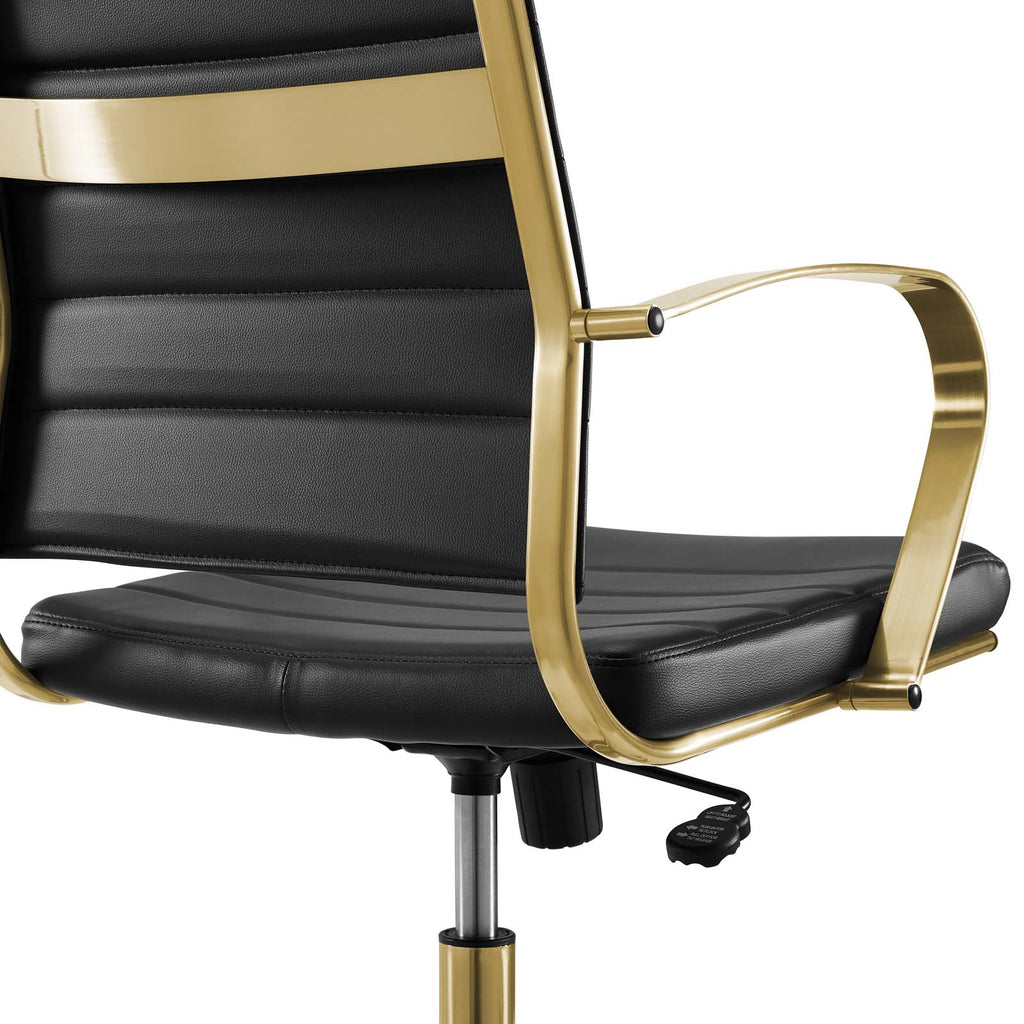 Jive Gold Stainless Steel Highback Office Chair Gold Black EEI-3417-GLD-BLK