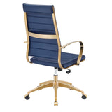 Jive Gold Stainless Steel Highback Office Chair Gold Navy EEI-3417-GLD-NAV