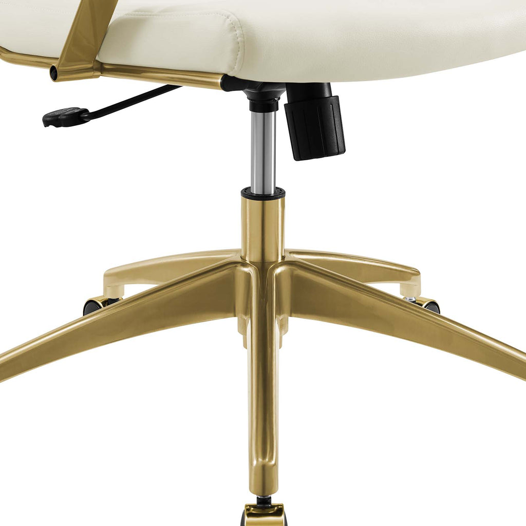 Jive Gold Stainless Steel Highback Office Chair Gold Off White EEI-3417-GLD-WHI