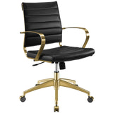 Jive Gold Stainless Steel Midback Office Chair Gold Black EEI-3418-GLD-BLK