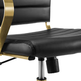 Jive Gold Stainless Steel Midback Office Chair Gold Black EEI-3418-GLD-BLK