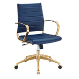 Jive Gold Stainless Steel Midback Office Chair Gold Navy EEI-3418-GLD-NAV