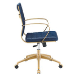 Jive Gold Stainless Steel Midback Office Chair Gold Navy EEI-3418-GLD-NAV
