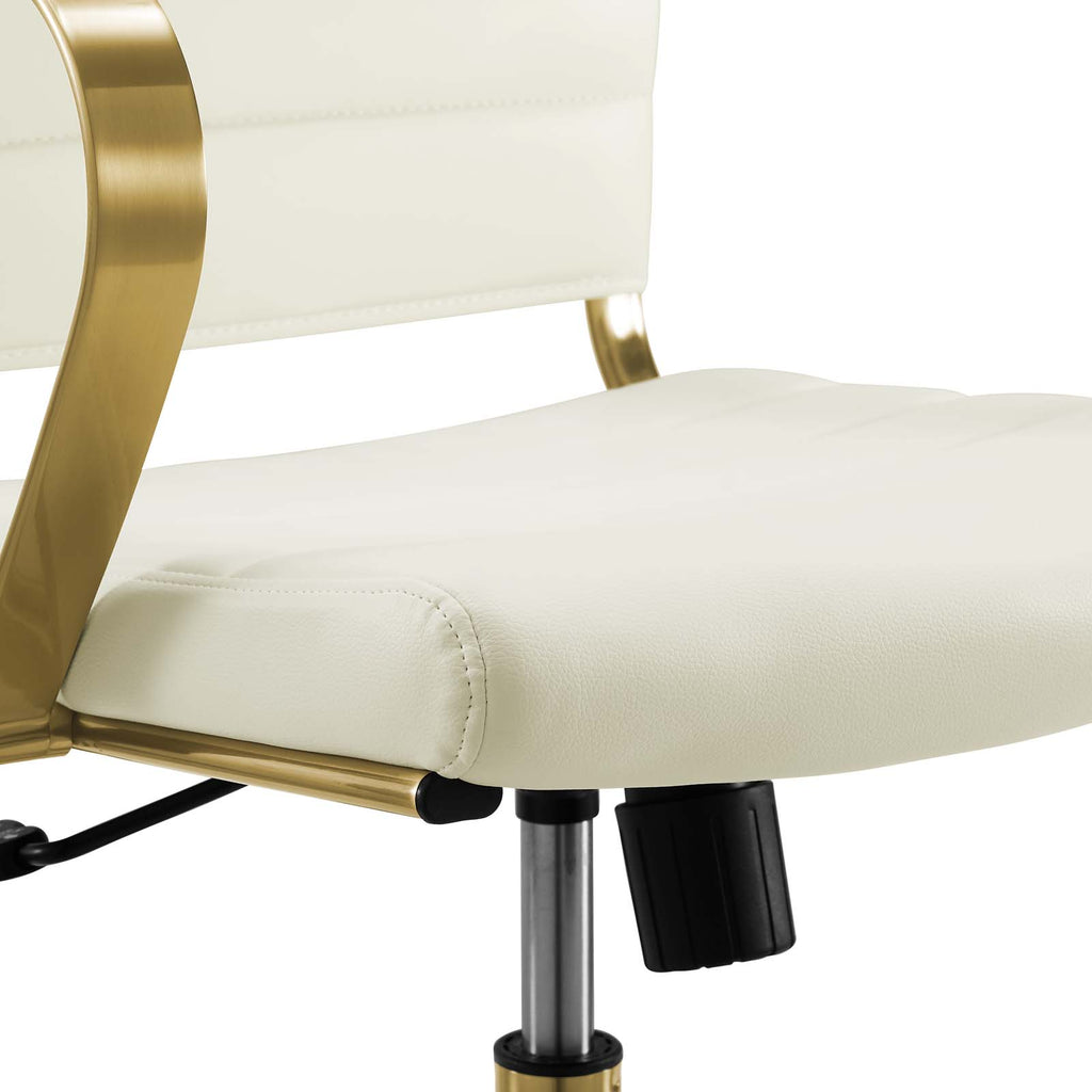 Jive Gold Stainless Steel Midback Office Chair Gold Off White EEI-3418-GLD-WHI