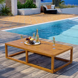 Newbury Outdoor Patio Premium Grade A Teak Wood Coffee Table Natural EEI-3424-NAT