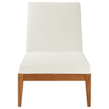 Northlake Outdoor Patio Premium Grade A Teak Wood Chaise Lounge Natural White EEI-3429-NAT-WHI