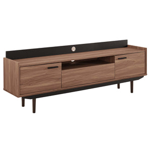 Visionary 71" TV Stand Walnut Black EEI-3435-WAL-BLK