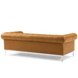 Idyll Tufted Button Upholstered Leather Chesterfield Sofa Tan EEI-3441-TAN