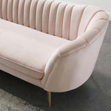 Opportunity Vertical Channel Tufted Curved Performance Velvet Sofa Pink EEI-3453-PNK