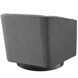 Twist Accent Lounge Performance Velvet Swivel Chair Gray EEI-3456-GRY