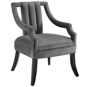 Modway Furniture Harken Performance Velvet Accent Chair Gray 26 x 23.5 x 33