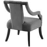 Modway Furniture Harken Performance Velvet Accent Chair Gray 26 x 23.5 x 33