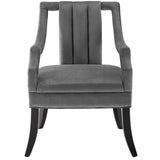 Modway Furniture Harken Performance Velvet Accent Chair Gray 26 x 23.5 x 33