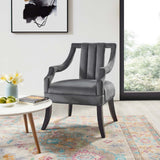 Modway Furniture Harken Performance Velvet Accent Chair Gray 26 x 23.5 x 33