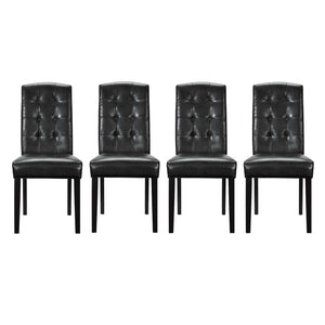 Perdure Dining Chairs Vinyl Set of 4 Black EEI-3464-BLK