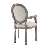 Emanate Dining Armchair Upholstered Fabric Set of 2 Beige EEI-3465-BEI