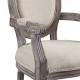 Emanate Dining Armchair Upholstered Fabric Set of 2 Beige EEI-3465-BEI