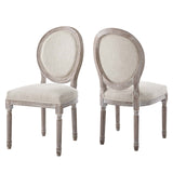 Emanate Dining Side Chair Upholstered Fabric Set of 2 Beige EEI-3467-BEI