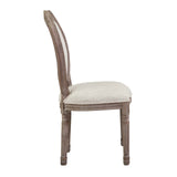Emanate Dining Side Chair Upholstered Fabric Set of 4 Beige EEI-3468-BEI
