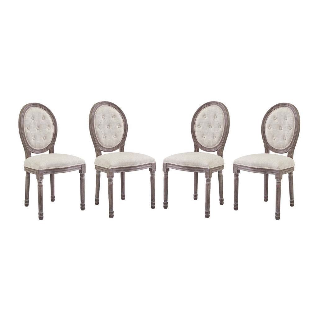 Arise Dining Side Chair Upholstered Fabric Set of 4 Beige EEI-3470-BEI