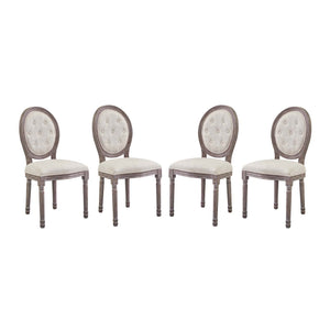 Arise Dining Side Chair Upholstered Fabric Set of 4 Beige EEI-3470-BEI