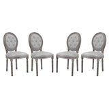 Arise Dining Side Chair Upholstered Fabric Set of 4 Light Gray EEI-3470-LGR