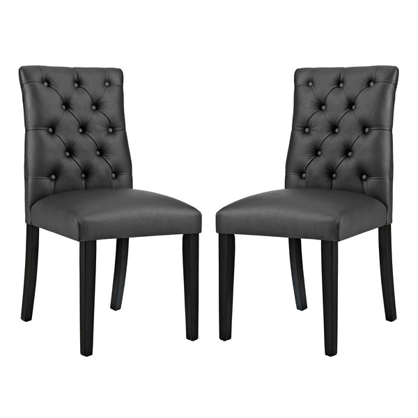Duchess Dining Chair Vinyl Set of 2 Black EEI-3472-BLK