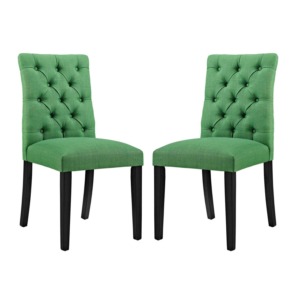 Duchess Dining Chair Fabric Set of 2 Green EEI-3474-GRN