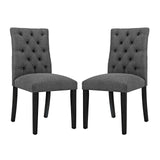 Duchess Dining Chair Fabric Set of 2 Gray EEI-3474-GRY