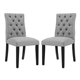 Duchess Dining Chair Fabric Set of 2 Light Gray EEI-3474-LGR
