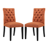 Duchess Dining Chair Fabric Set of 2 Orange EEI-3474-ORA