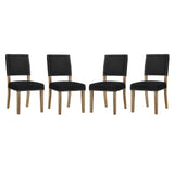 Oblige Dining Chair Wood Set of 4 Black EEI-3478-BLK
