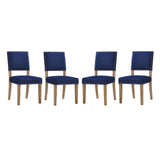 Oblige Dining Chair Wood Set of 4 Navy EEI-3478-NAV