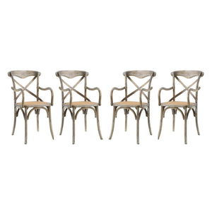 Gear Dining Armchair Set of 4 Gray EEI-3480-GRY