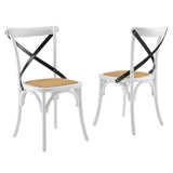 Gear Dining Side Chair Set of 2 White Black
White Black EEI-3481-WHI-BLK