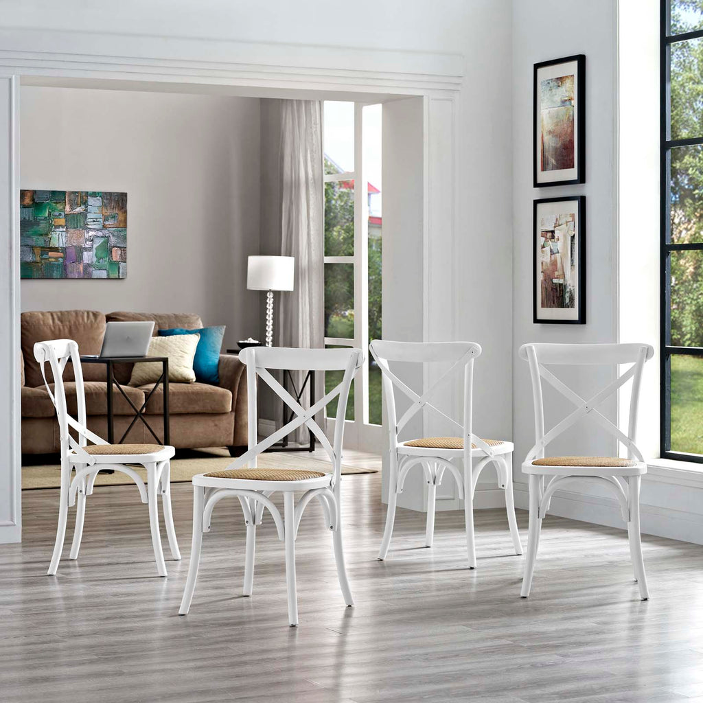 Gear Dining Side Chair Set of 4 White EEI-3482-WHI