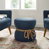 Beat Nautical Rope Upholstered Fabric Ottoman Blue EEI-3483-BLU