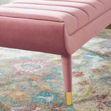 Guess Channel Tufted Performance Velvet Accent Bench Dusty Rose EEI-3484-DUS