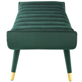 Guess Channel Tufted Performance Velvet Accent Bench Green EEI-3484-GRN