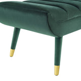 Guess Channel Tufted Performance Velvet Accent Bench Green EEI-3484-GRN